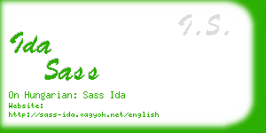 ida sass business card